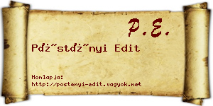 Pöstényi Edit névjegykártya